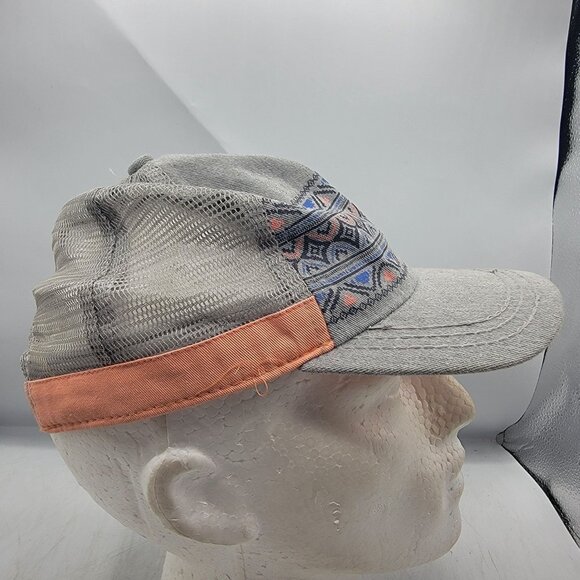Roxy Womens Gray Trucker Hat Cap Tribal Print Casual Outdoors Comfort Athletic - Picture 4 of 9